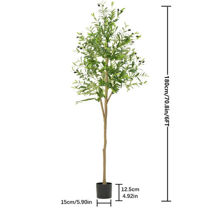 Artificial Olive Tree 120/150/180cm, Artificial Decorative Plants With Fruit For Home Garden Decor