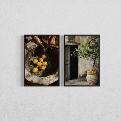 2pcs/set Neutral Olive Tree Shadow Vase Canvas Print Poster Botanical Landscape Art Print Home Decor