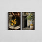 2pcs/set Neutral Olive Tree Shadow Vase Canvas Print Poster Botanical Landscape Art Print Home Decor