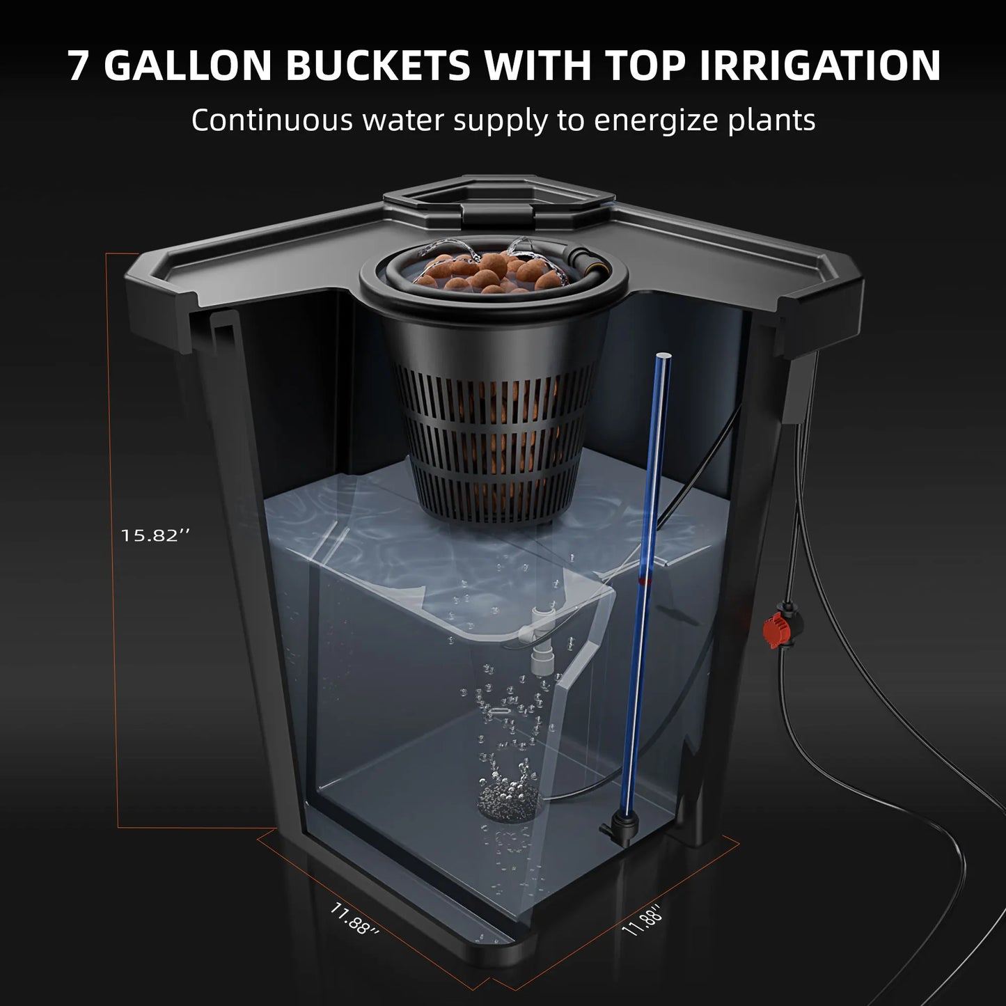 Spider Farmer DWC Hydroponic System 7 Gallon Deep Water Culture with 2 Buckets