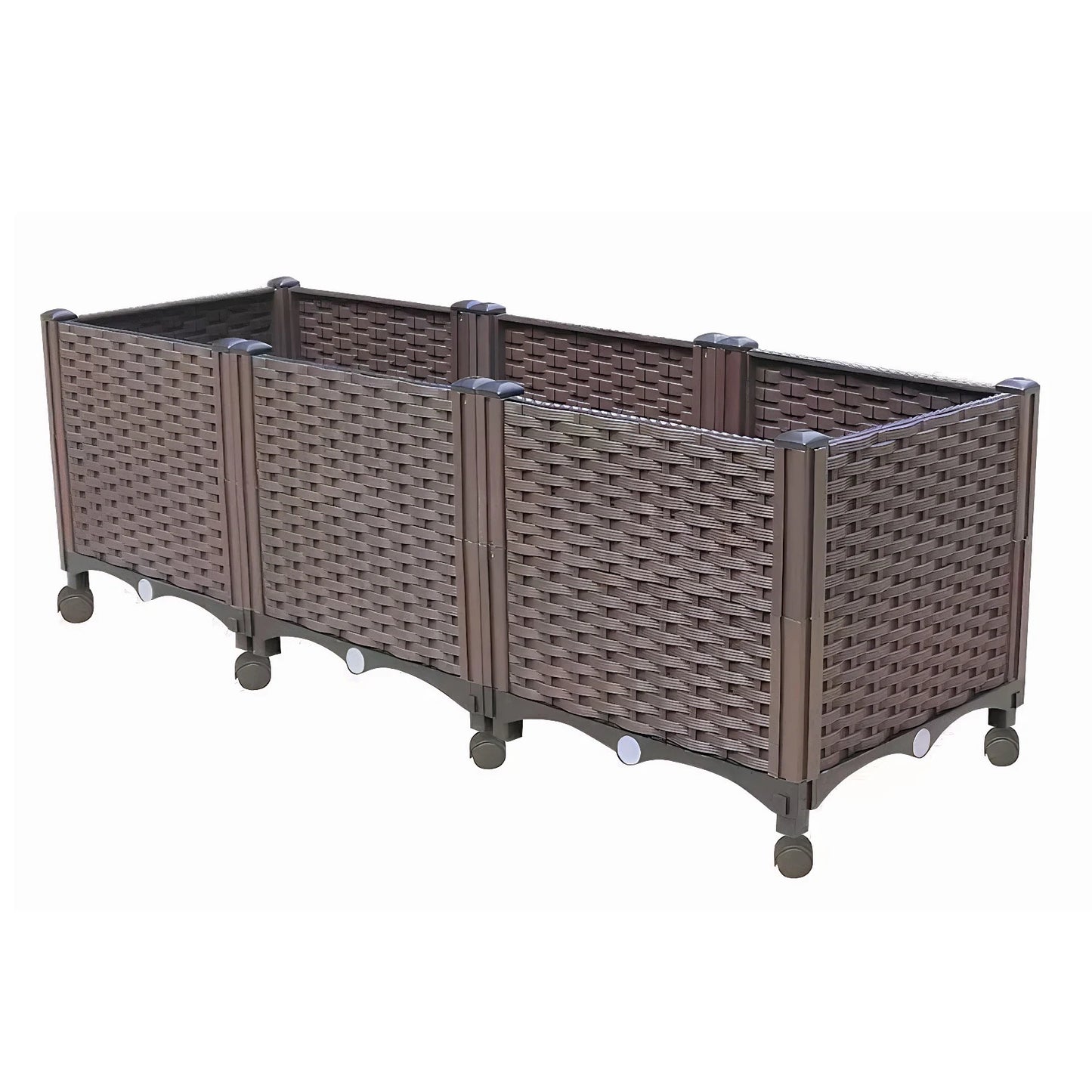 Elevated Garden Box with Drainage Plug Outdoor Raised Garden Bed for Vegetables or Flowers