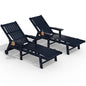 Patio Chaise Lounge Chair Set of 2, Oversized Lounge Chair Outdoor with 5 Positions, HDPE, Patio Lounge Chair