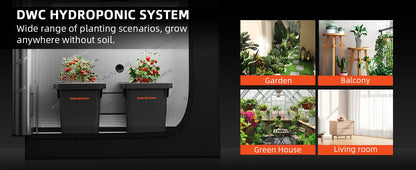 Spider Farmer DWC Hydroponic System 7 Gallon Deep Water Culture with 2 Buckets