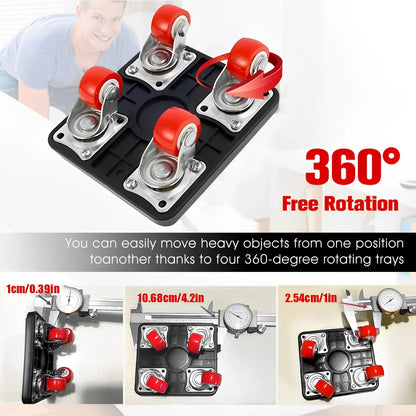 Heavy Duty Furniture Lift Mobile Tool Kit with 4 Wheels 330 lbs 360° Swivel Furniture Mobile Trolley for Appliance Sofa Handling