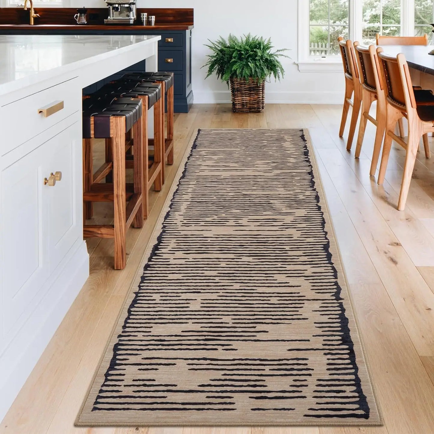 Rugs for Living Room Washable Modern Stripe Carpet Non Slip Soft Rug, Low Pile Area Rug