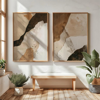 2pcs/set Wabi Sabi Mountains Abstract Canvas Print Modern Minimalist Art Home Decor Wall Art