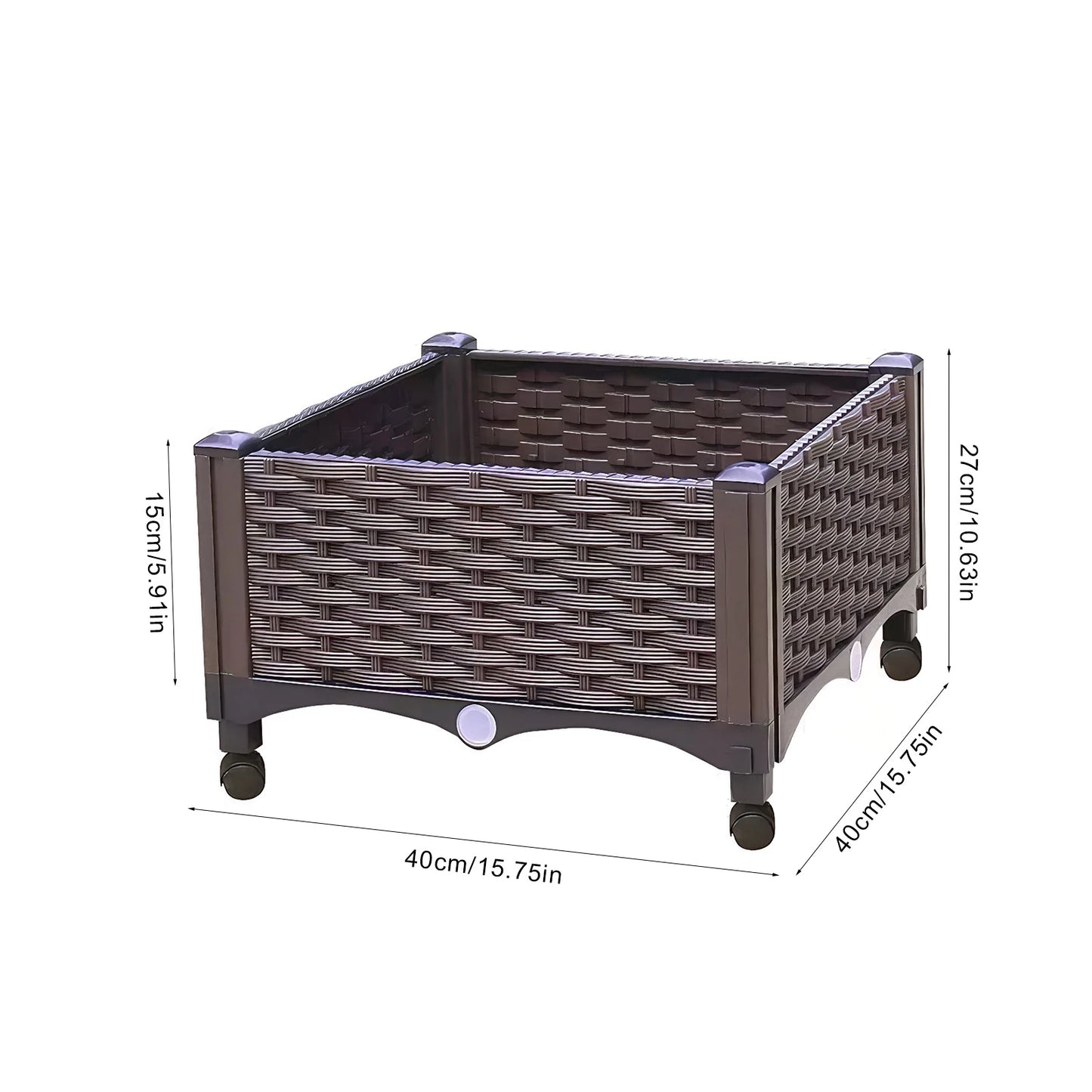 Elevated Garden Box with Drainage Plug Outdoor Raised Garden Bed for Vegetables or Flowers