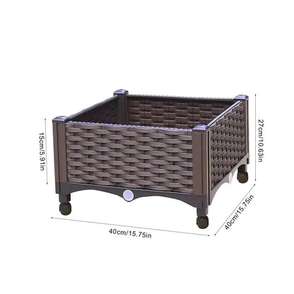Elevated Garden Box with Drainage Plug Outdoor Raised Garden Bed for Vegetables or Flowers