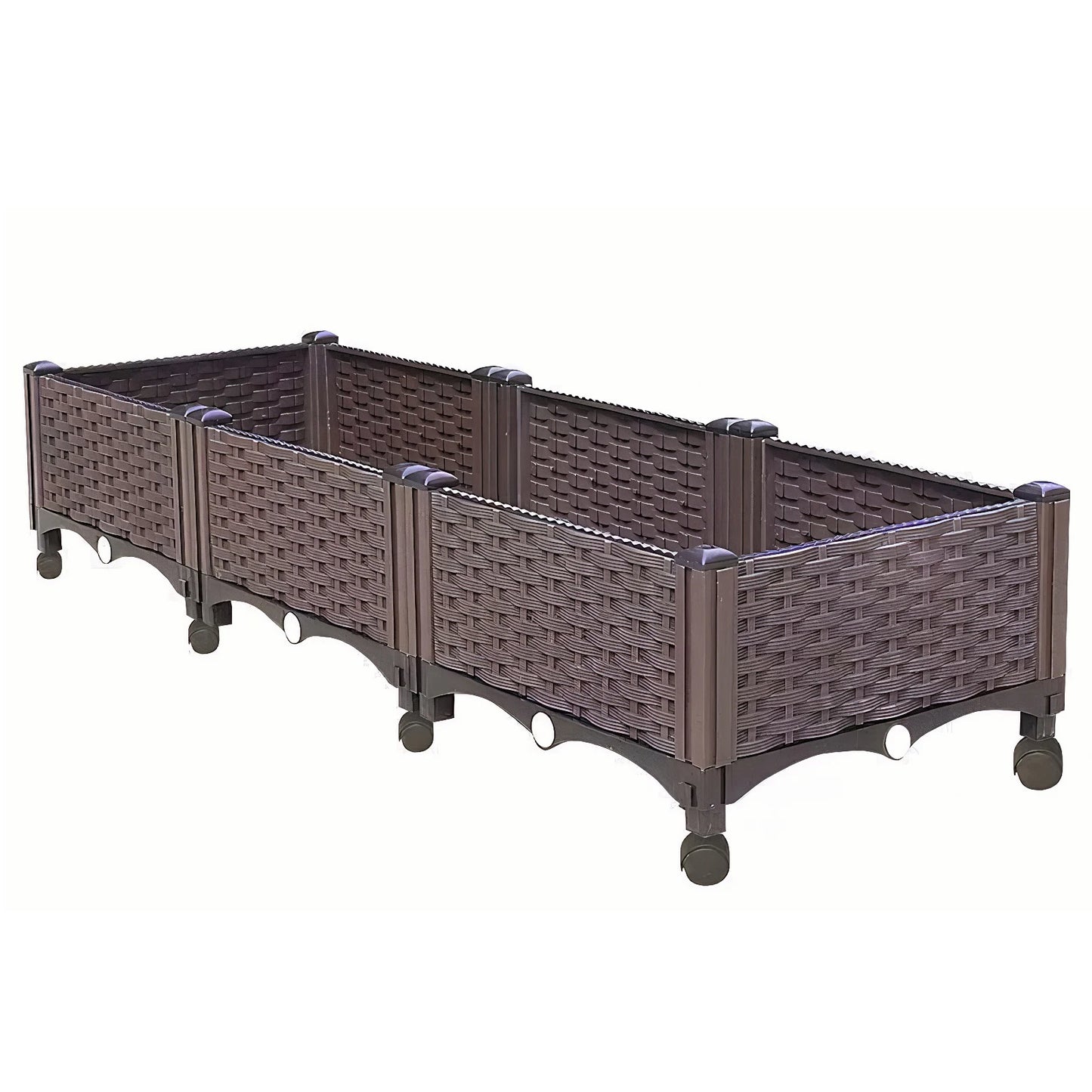 Elevated Garden Box with Drainage Plug Outdoor Raised Garden Bed for Vegetables or Flowers