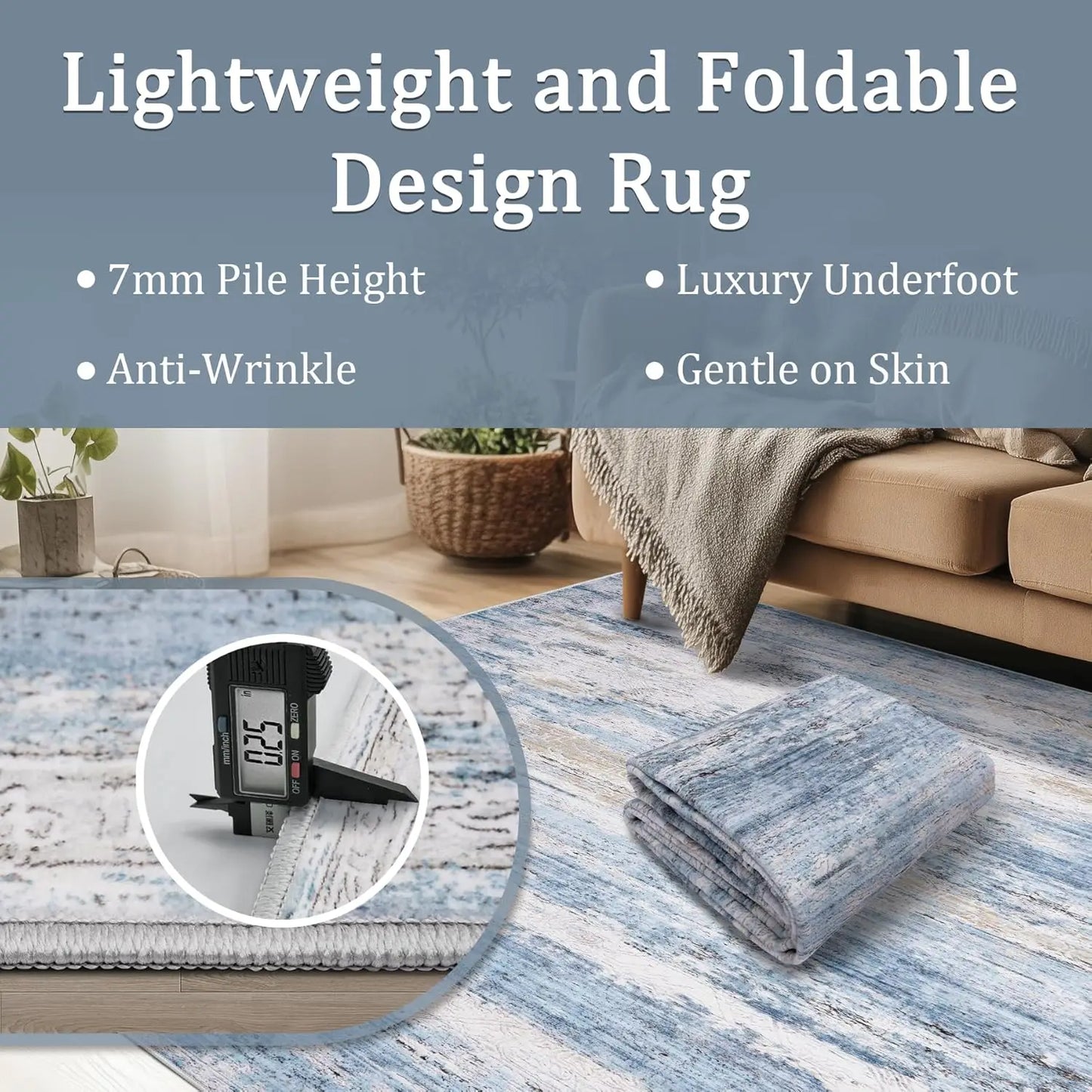 6x9 Washable Area Rug - Modern Abstract Soft Low Pile Non-Slip Indoor rug