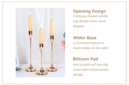 3Pcs/Set Metal Candle Holders