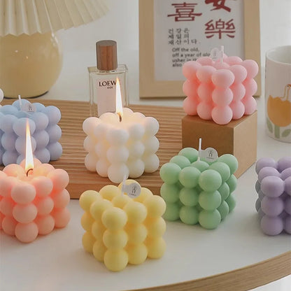 1pc Creative Ball-Shaped Soy Wax Magic Cube Aromatherapy Candle, Gift, Handmade Decorative Object