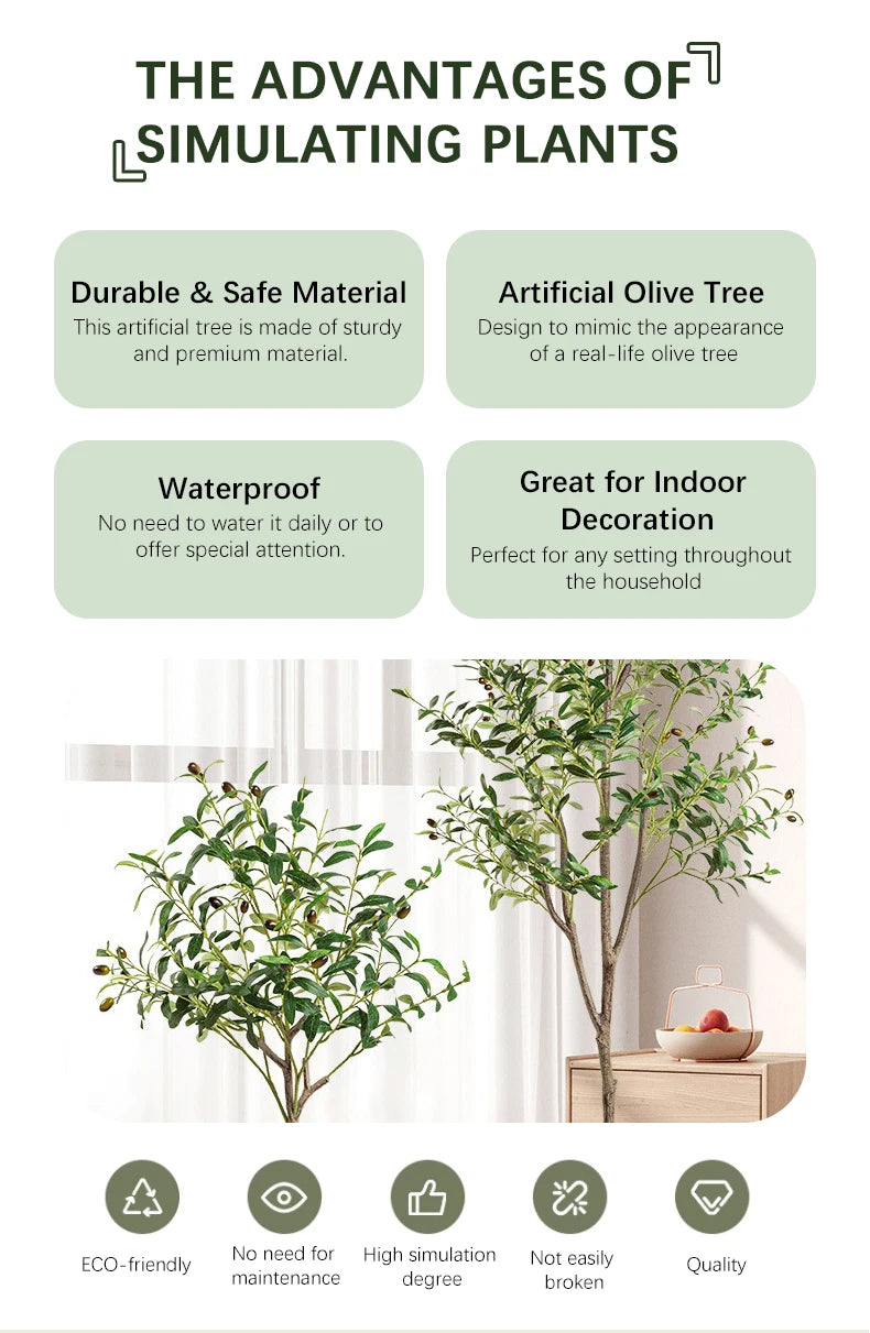 Artificial Olive Tree 120/150/180cm, Artificial Decorative Plants With Fruit For Home Garden Decor