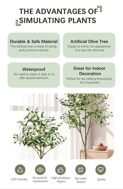 Artificial Olive Tree 120/150/180cm, Artificial Decorative Plants With Fruit For Home Garden Decor