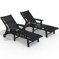 Patio Chaise Lounge Chair Set of 2, Oversized Lounge Chair Outdoor with 5 Positions, HDPE, Patio Lounge Chair