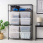 60 Qt./15 Gal. Plastic Storage Boxes with Latching Lids, Black and Yellow (Set of 6)