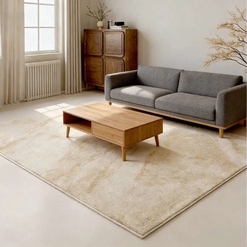 Cream Style Bedroom Decor Washable Carpet Large Area Rug