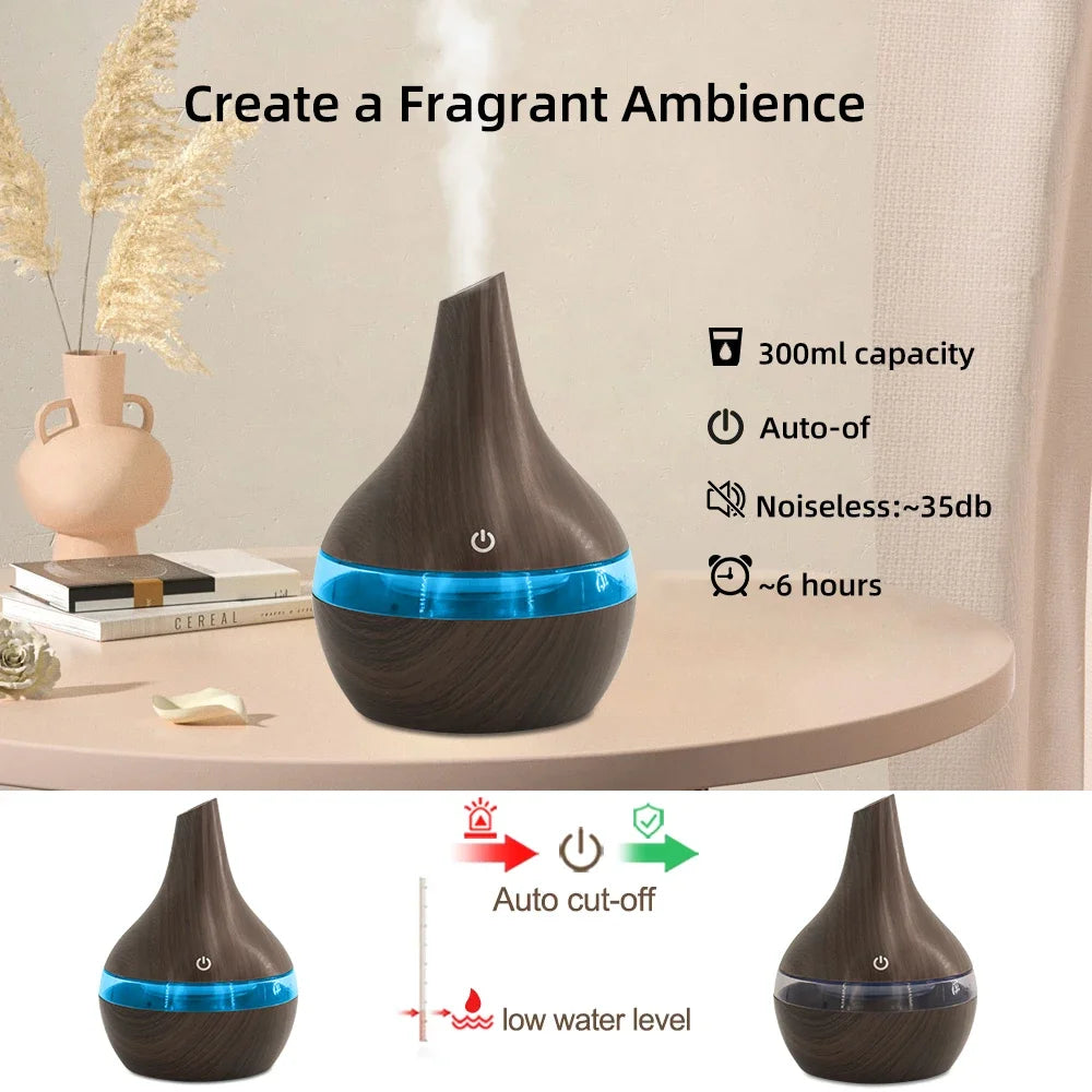 Multi Functional 300ml Humidifier Diffuser Combo  Relieve Dry Air for Better Sleep & Work