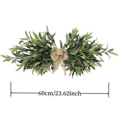 Artificial Olive Wreaths Garlands for Front Door with Olive Leaves All Season Greenery