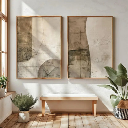 2pcs/set Wabi Sabi Mountains Abstract Canvas Print Modern Minimalist Art Home Decor Wall Art