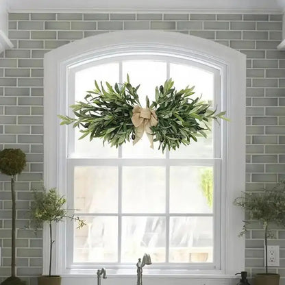 Artificial Olive Wreaths Garlands for Front Door with Olive Leaves All Season Greenery