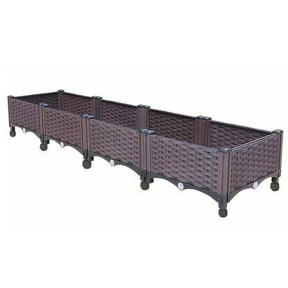 Elevated Garden Box with Drainage Plug Outdoor Raised Garden Bed for Vegetables or Flowers