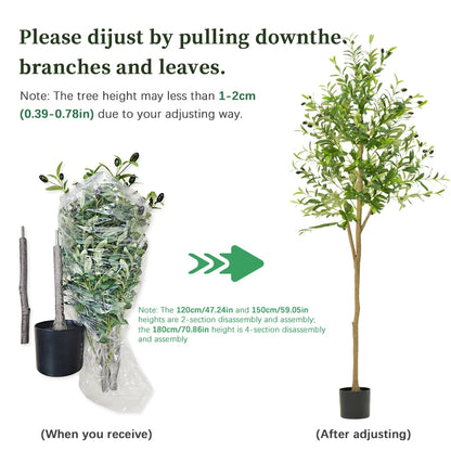 Artificial Olive Tree 120/150/180cm, Artificial Decorative Plants With Fruit For Home Garden Decor