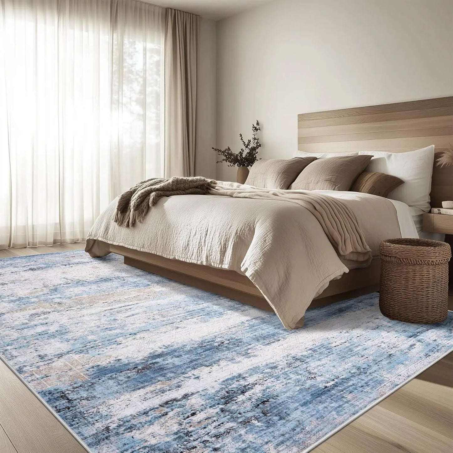 6x9 Washable Area Rug - Modern Abstract Soft Low Pile Non-Slip Indoor rug