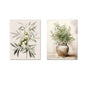 2pcs/set Neutral Olive Tree Shadow Vase Canvas Print Poster Botanical Landscape Art Print Home Decor