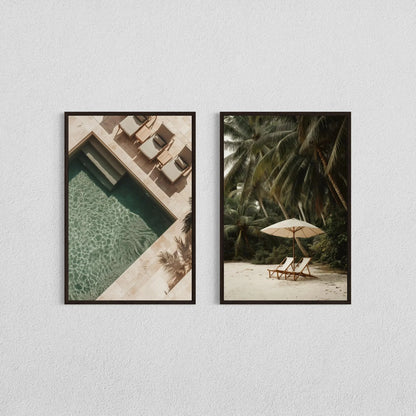 2pcs/set Neutral Olive Tree Shadow Vase Canvas Print Poster Botanical Landscape Art Print Home Decor
