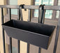 Outdoor Planter Black Metal Iron Hanging Flower Pots Decks Railings Fence Buckets Modern Wall Mount Window Box