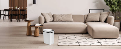 2 Pack 12L Bathroom Automatic Trash Cans, Touchless Motion Sensor Slim with Lid for Bathroom Bedroom Living Room Office White