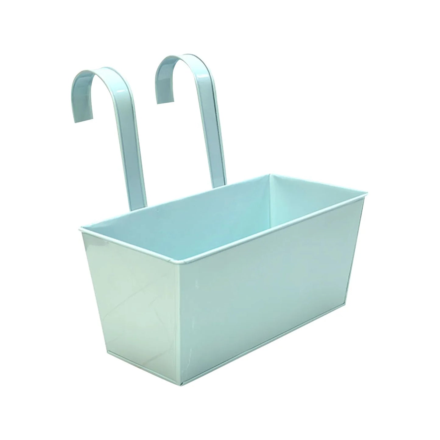 Outdoor Plants, Planter Black Metal Iron Hanging Flower Pots for Decks, Railings, Fence or Wall Mount Window Box