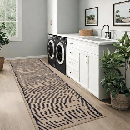 Rugs for Living Room Washable Modern Stripe Carpet Non Slip Soft Rug, Low Pile Area Rug