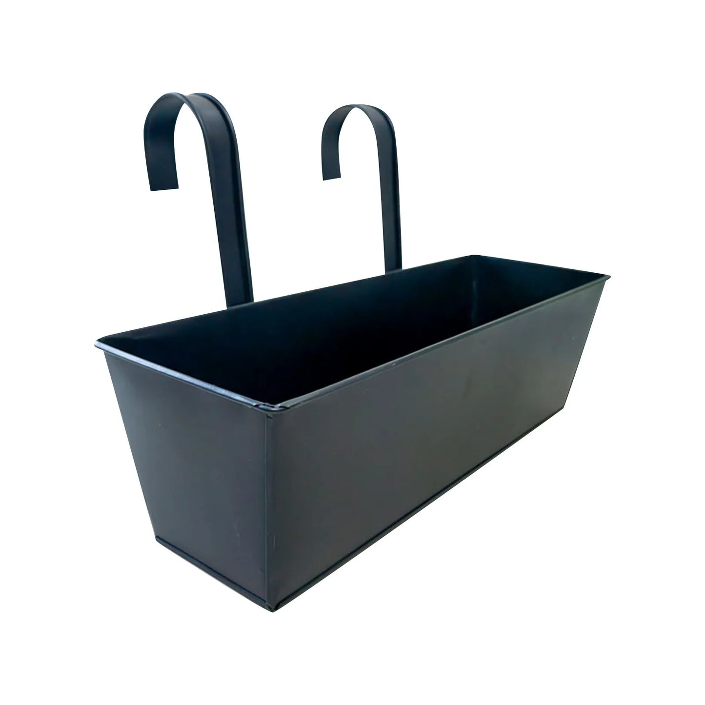 Outdoor Plants, Planter Black Metal Iron Hanging Flower Pots for Decks, Railings, Fence or Wall Mount Window Box