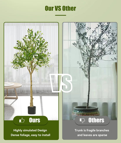 Artificial Olive Tree 120/150/180cm, Artificial Decorative Plants With Fruit For Home Garden Decor