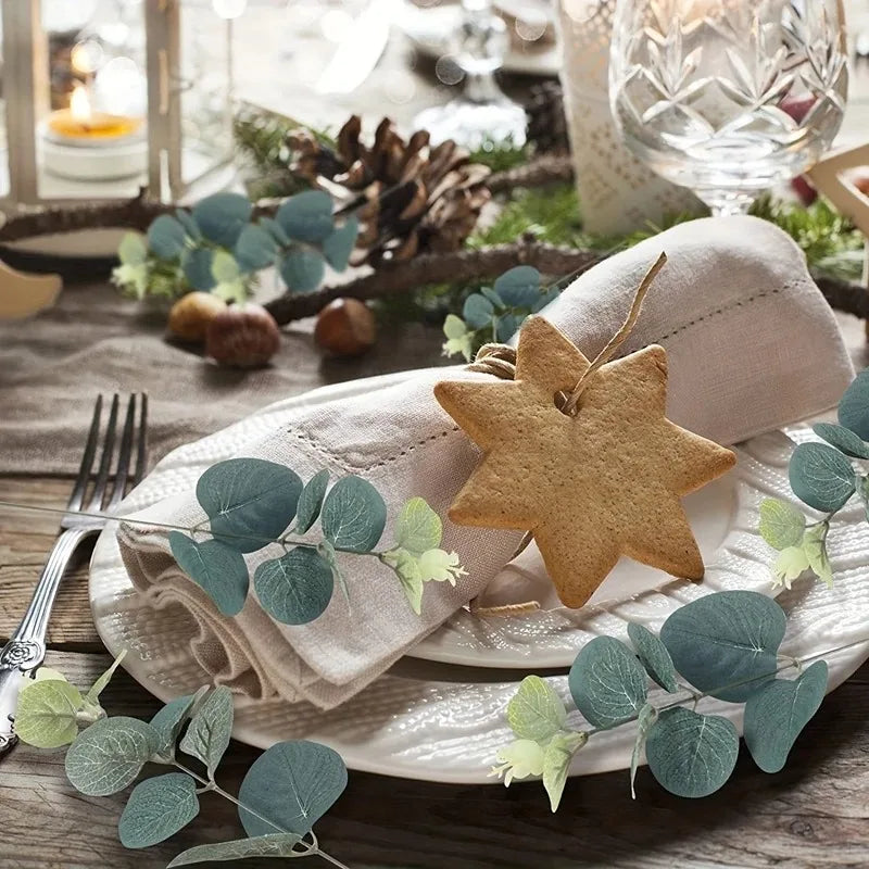 5/10/20Pcs Artificial Eucalyptus Leaf Stems Green Plants For Decoration