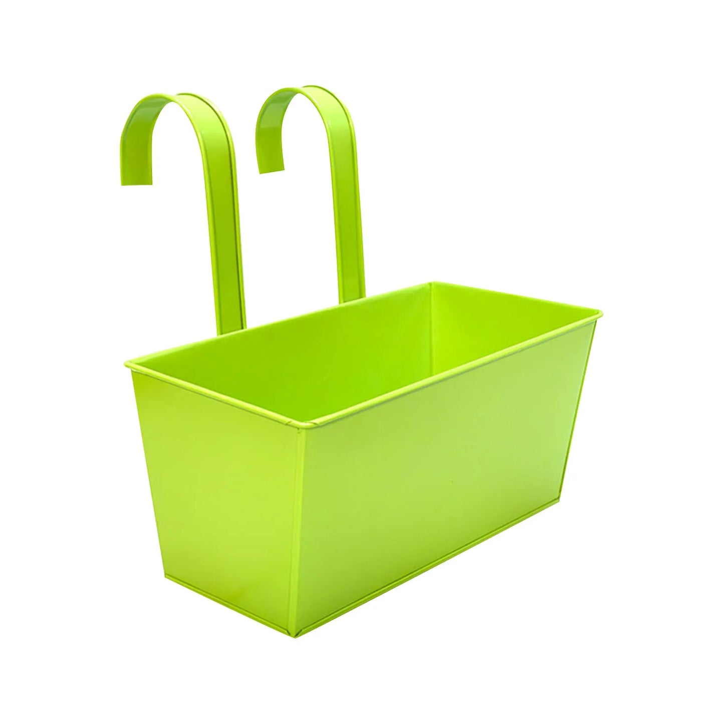 Outdoor Plants, Planter Black Metal Iron Hanging Flower Pots for Decks, Railings, Fence or Wall Mount Window Box