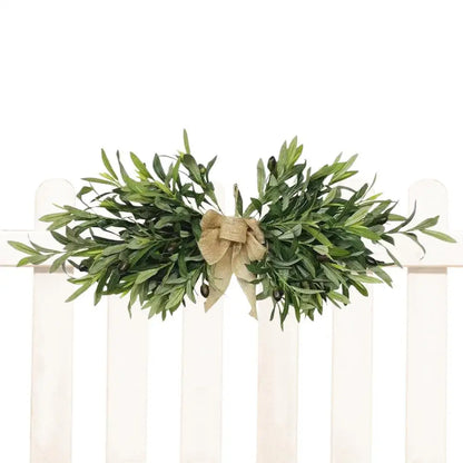 Artificial Olive Wreaths Garlands for Front Door with Olive Leaves All Season Greenery
