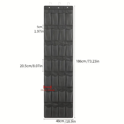 1pc 14/28/40-Grid Transparent Fabric Hanging Organizer Foldable Storage Bag For Shoes, socks, etc..