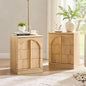 Arched Panel 2-Piece Nightstand Set, 18 Charging Station Nightstand, 3-Drawer Side Table, Square Bedroom/Living Room End Table,