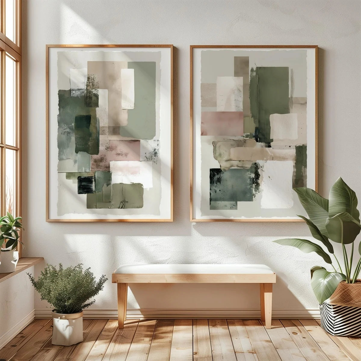 2pcs/set Wabi Sabi Mountains Abstract Canvas Print Modern Minimalist Art Home Decor Wall Art