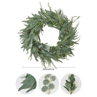 23.62in Artificial Eucalyptus Wreath For Front Door