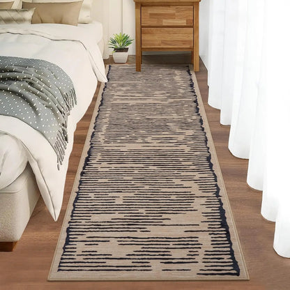Rugs for Living Room Washable Modern Stripe Carpet Non Slip Soft Rug, Low Pile Area Rug