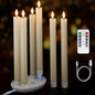 6-Pack Rechargeable Flameless Taper Candles with Charging Station, Remote & Timer for Home Decor