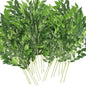 Artificial Italian Ruscus Greenery Stems, 20 Pack Faux Green Leaf Garland Branches Hanging Greenery Spray
