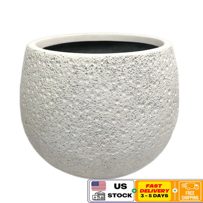 Durable 13 Inch Resin Moon Planter Weatherproof Outdoor Decor with Drainage Holes Unique Round Garden Planter