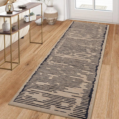 Rugs for Living Room Washable Modern Stripe Carpet Non Slip Soft Rug, Low Pile Area Rug