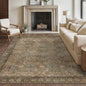 Washable Rug 8x10 Area Rug for Washable Vintage Print Carpet, UltraThin Chenille Low Pile Lightweight