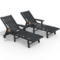 Patio Chaise Lounge Chair Set of 2, Oversized Lounge Chair Outdoor with 5 Positions, HDPE, Patio Lounge Chair